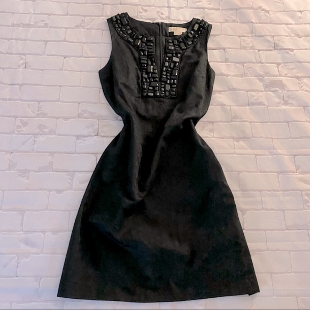 Michael Kors shift black size 8 snake v neck bling
